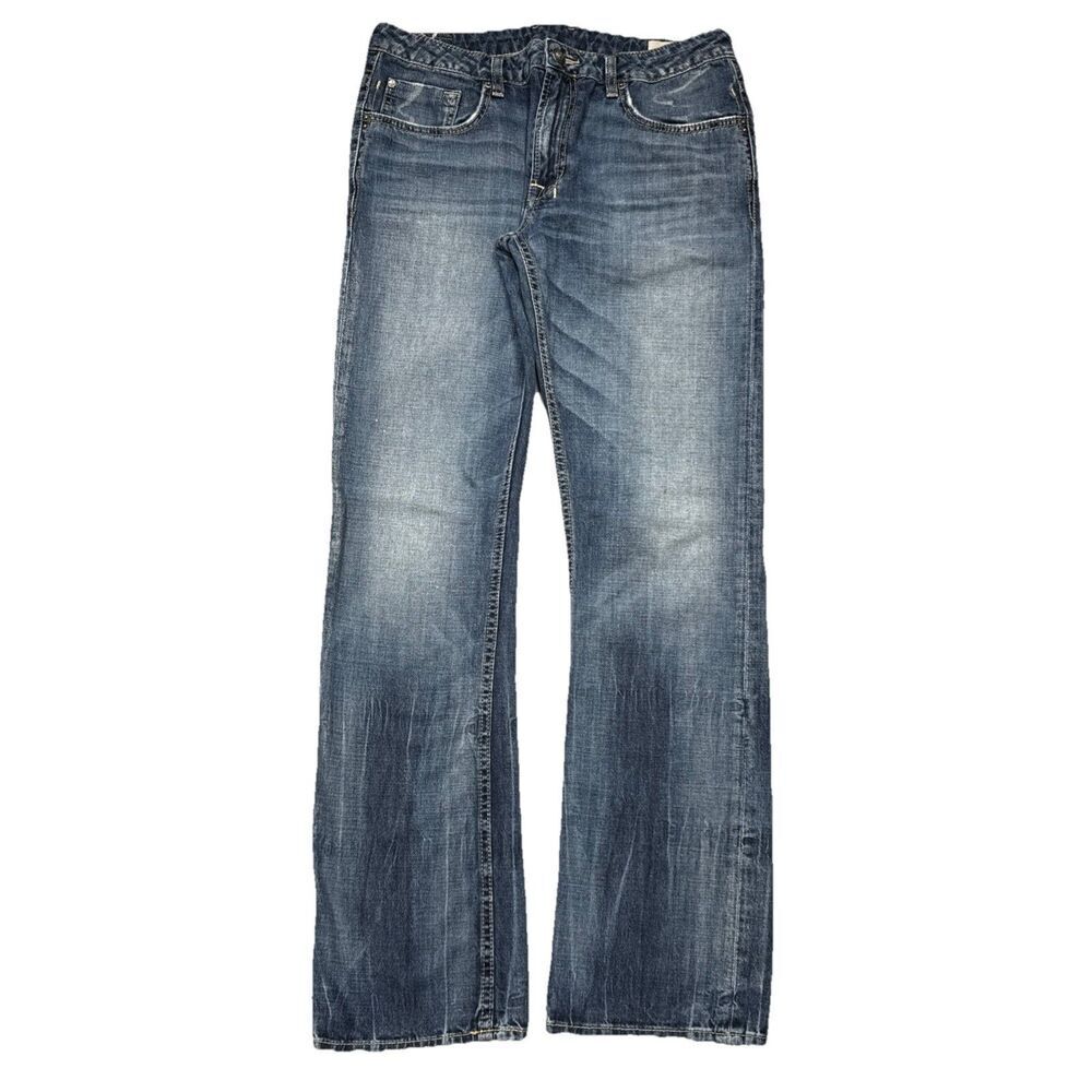 Buffalo David Bitton Slim Straight Jeans Mens 34x34 Measures 34x32.5 Blue Denim